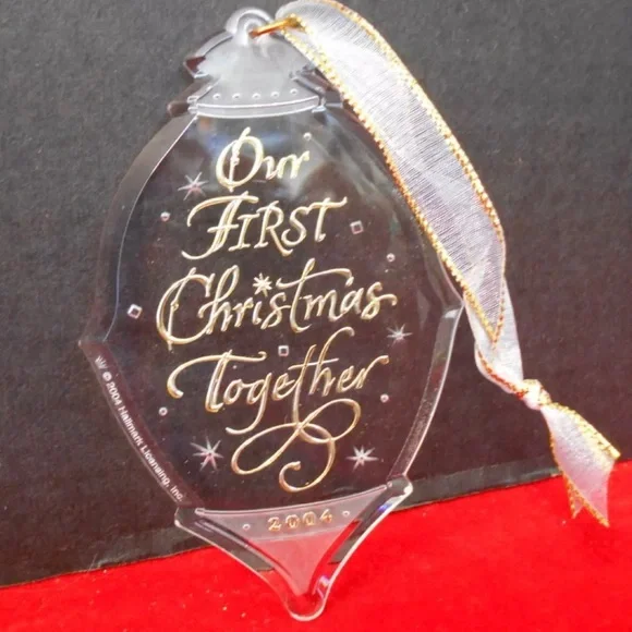 Hallmark 2004 “Our First Christmas Together” Acrylic Christmas Ornament - Picture 3 of 8